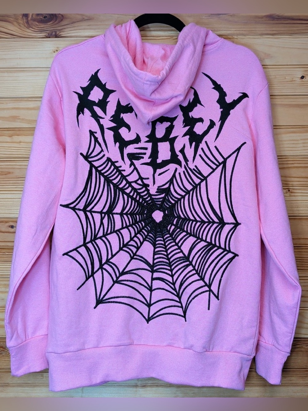 Rebel vengeance spiderweb pink medium hoodie unisex medium